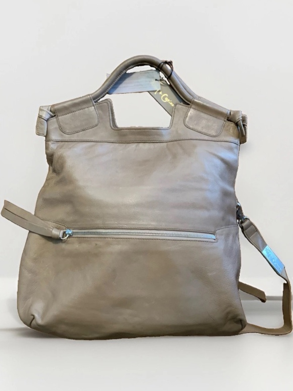 NWT Foley + Corinna Taupe Leather Tote Fall relaxed style satchel designer
